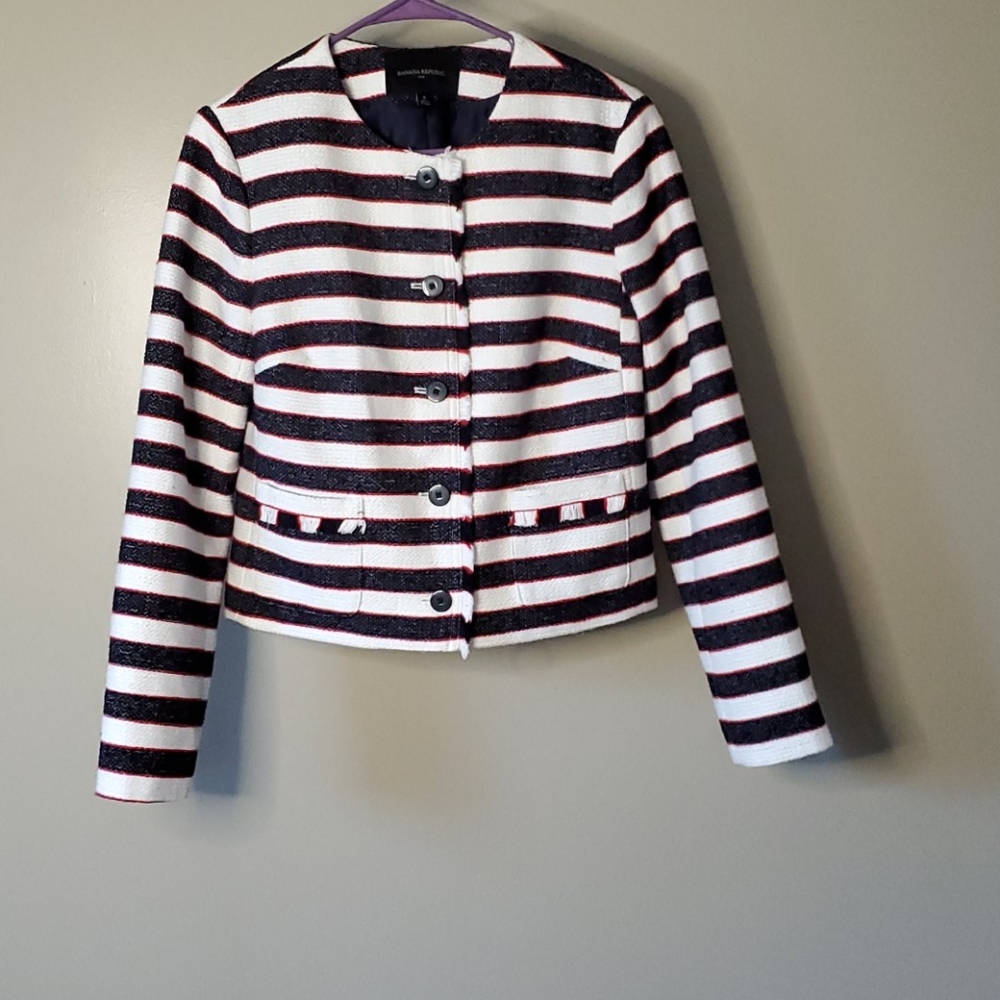 Banana Republic red white blue blazer 6